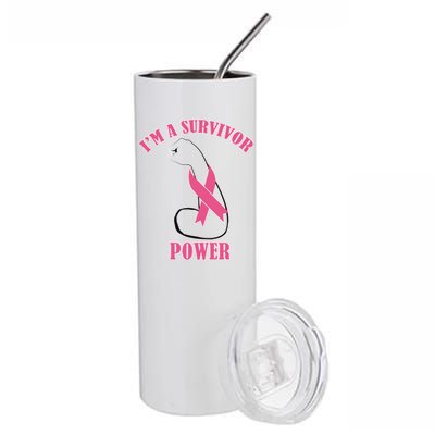 Breast Cancer Survivor Power Stainless Steel Tumbler