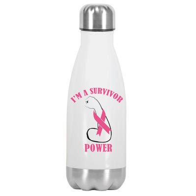 Breast Cancer Survivor Power Stainless Steel Insulated Water Bottle