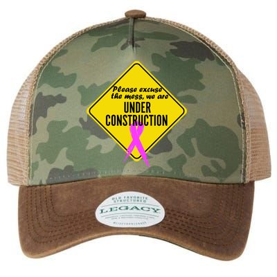 Breast Cancer Under Construction Sign Legacy Tie Dye Trucker Hat