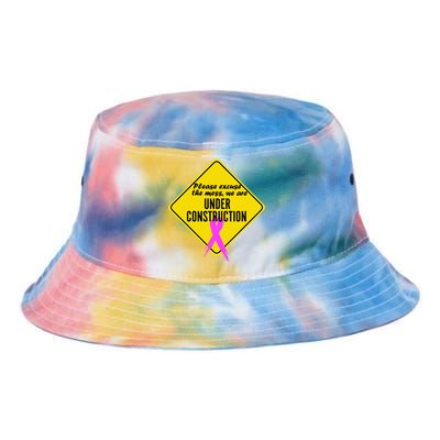 Breast Cancer Under Construction Sign Tie Dye Newport Bucket Hat