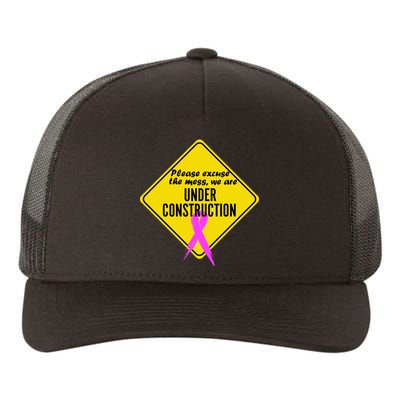 Breast Cancer Under Construction Sign Yupoong Adult 5-Panel Trucker Hat