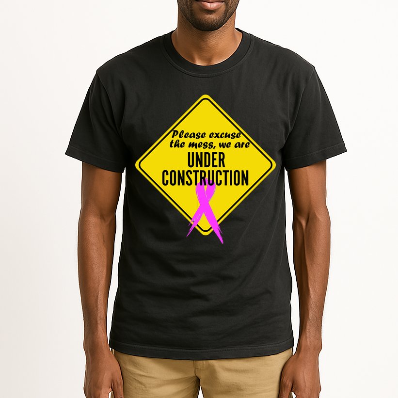 Breast Cancer Under Construction Sign Tall T-Shirt