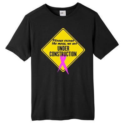 Breast Cancer Under Construction Sign Tall Fusion ChromaSoft Performance T-Shirt