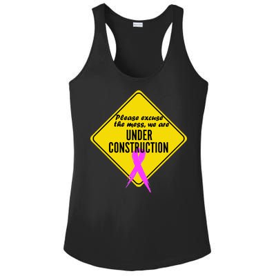 Breast Cancer Under Construction Sign Ladies PosiCharge Competitor Racerback Tank