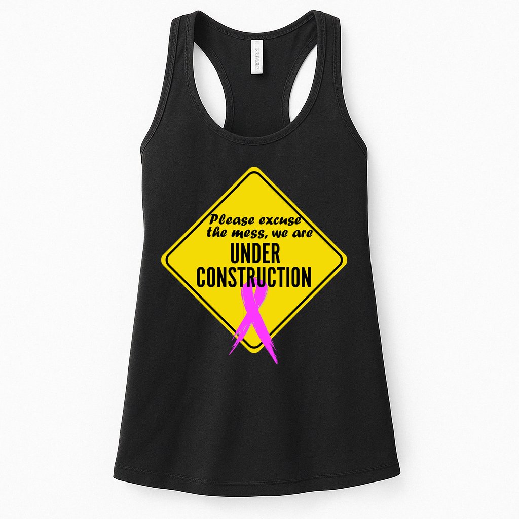Breast Cancer Under Construction Sign Womens Tank Top