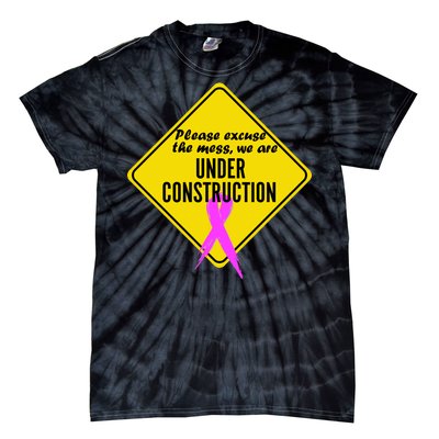 Breast Cancer Under Construction Sign Tie-Dye T-Shirt