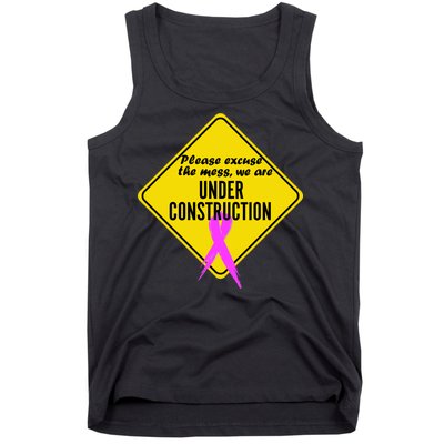 Breast Cancer Under Construction Sign Tank Top