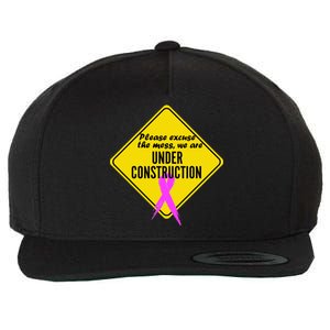 Breast Cancer Under Construction Sign Wool Snapback Cap