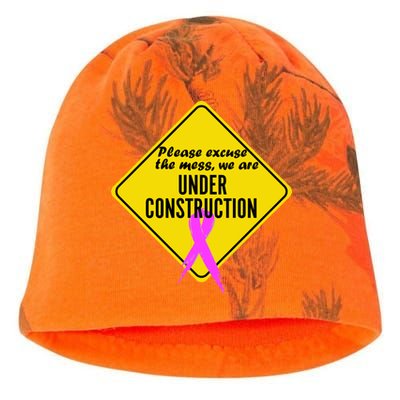 Breast Cancer Under Construction Sign Kati - Camo Knit Beanie