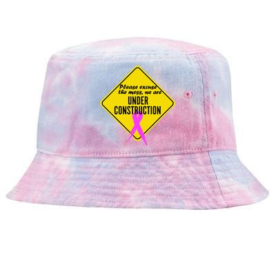 Breast Cancer Under Construction Sign Tie-Dyed Bucket Hat