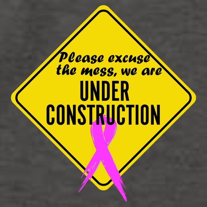 Breast Cancer Under Construction Sign Vector Backpack