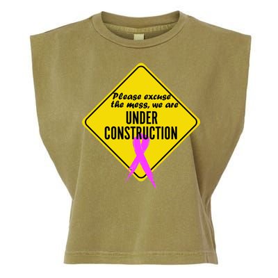 Breast Cancer Under Construction Sign Garment-Dyed Women's Muscle Tee