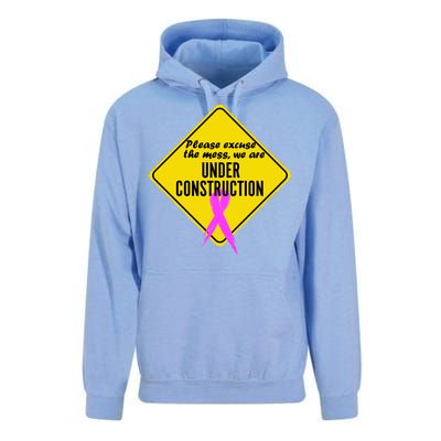 Breast Cancer Under Construction Sign Unisex Surf Hoodie