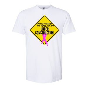 Breast Cancer Under Construction Sign Softstyle CVC T-Shirt