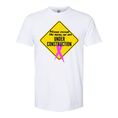 Breast Cancer Under Construction Sign Softstyle CVC T-Shirt