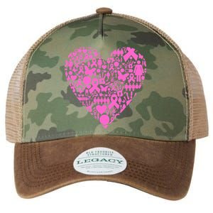 Breast Cancer Unity Heart Mash Up Legacy Tie Dye Trucker Hat