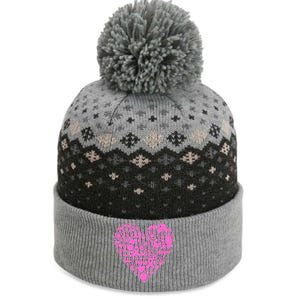 Breast Cancer Unity Heart Mash Up The Baniff Cuffed Pom Beanie