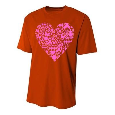 Breast Cancer Unity Heart Mash Up Performance Sprint T-Shirt