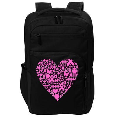 Breast Cancer Unity Heart Mash Up Impact Tech Backpack