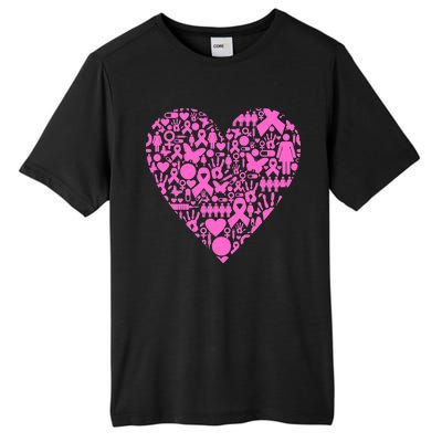 Breast Cancer Unity Heart Mash Up Tall Fusion ChromaSoft Performance T-Shirt