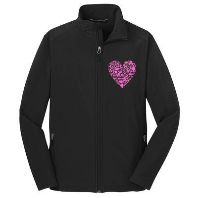 Breast Cancer Unity Heart Mash Up Core Soft Shell Jacket