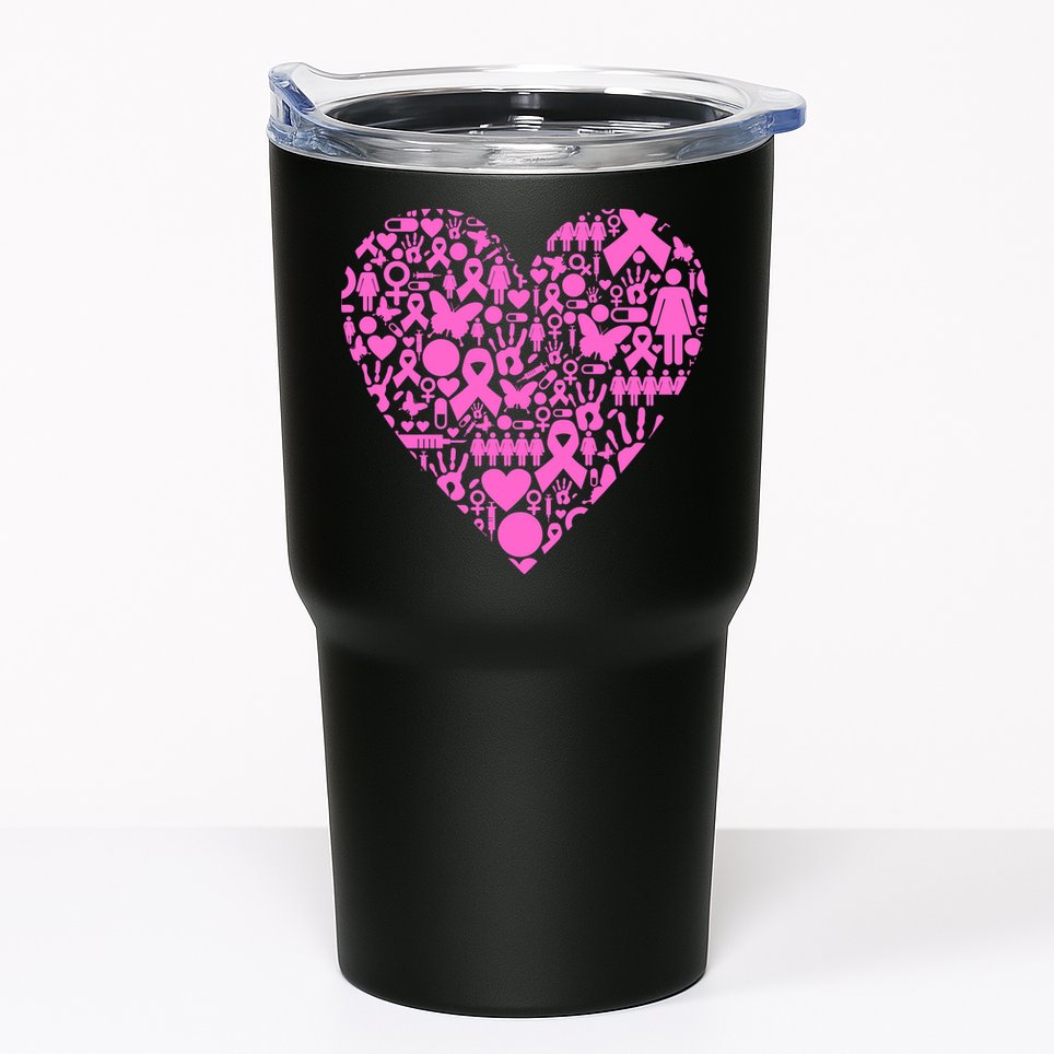 Breast Cancer Unity Heart Mash Up Tumbler