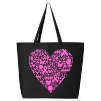 Breast Cancer Unity Heart Mash Up 25L Jumbo Tote