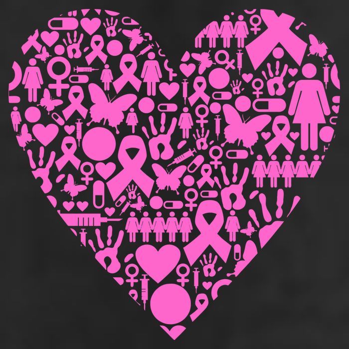 Breast Cancer Unity Heart Mash Up 25L Jumbo Tote