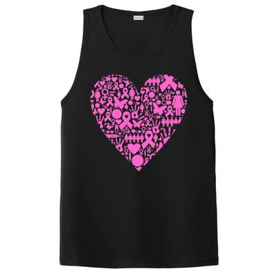 Breast Cancer Unity Heart Mash Up PosiCharge Competitor Tank