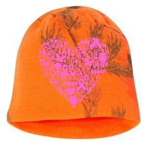 Breast Cancer Unity Heart Mash Up Kati - Camo Knit Beanie