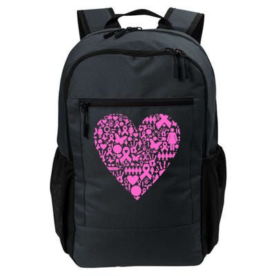 Breast Cancer Unity Heart Mash Up Daily Commute Backpack