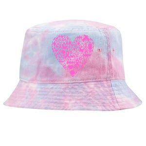 Breast Cancer Unity Heart Mash Up Tie-Dyed Bucket Hat