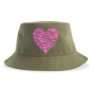 Breast Cancer Unity Heart Mash Up Sustainable Bucket Hat