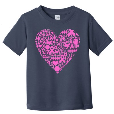 Breast Cancer Unity Heart Mash Up Toddler T-Shirt