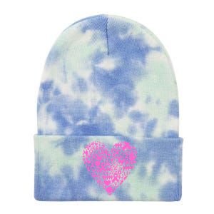 Breast Cancer Unity Heart Mash Up Tie Dye 12in Knit Beanie