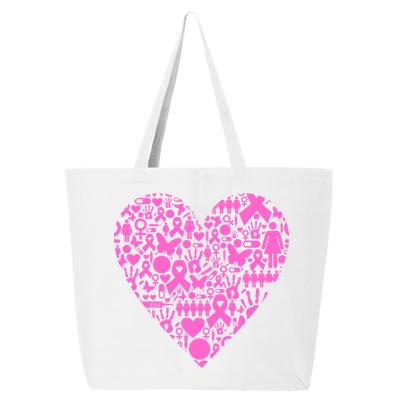 Breast Cancer Unity Heart Mash Up 25L Jumbo Tote