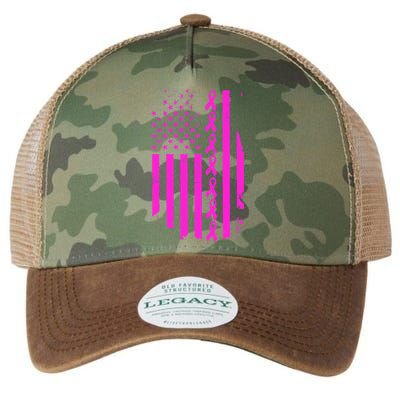 Breast Cancer USA Ribbon Flag Legacy Tie Dye Trucker Hat