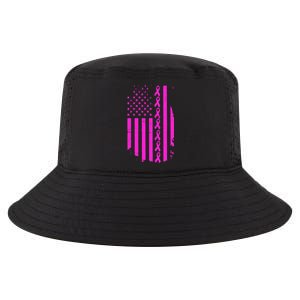 Breast Cancer USA Ribbon Flag Cool Comfort Performance Bucket Hat