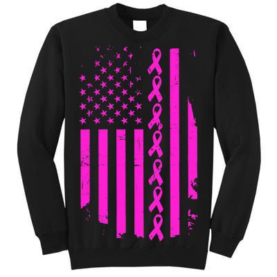 Breast Cancer USA Ribbon Flag Sweatshirt