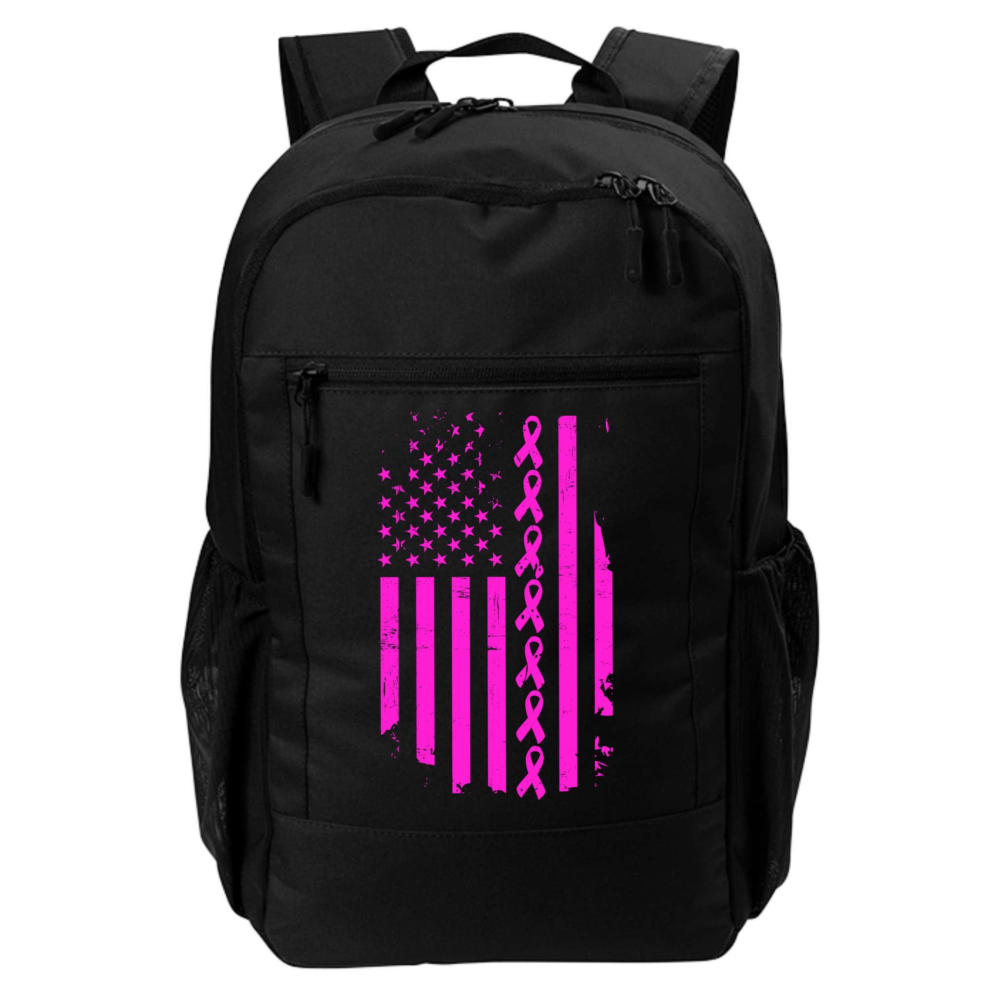 Breast Cancer USA Ribbon Flag Backpack