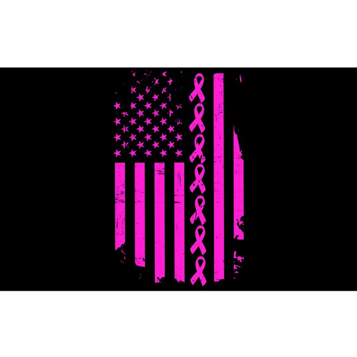 Breast Cancer USA Ribbon Flag Bumper Sticker