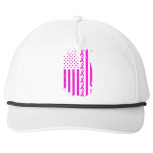 Breast Cancer USA Ribbon Flag Snapback Five-Panel Rope Hat