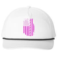 Breast Cancer USA Ribbon Flag Snapback Five-Panel Rope Hat