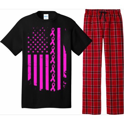 Breast Cancer USA Ribbon Flag Pajama Set