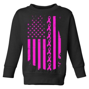 Breast Cancer USA Ribbon Flag Toddler Sweatshirt