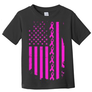 Breast Cancer USA Ribbon Flag Toddler T-Shirt