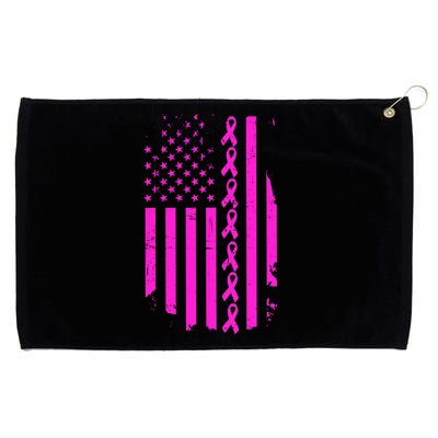 Breast Cancer USA Ribbon Flag Grommeted Golf Towel