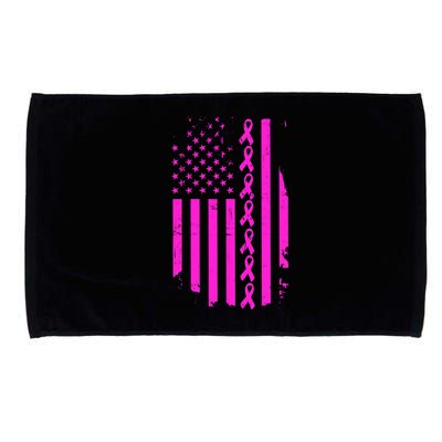 Breast Cancer USA Ribbon Flag Microfiber Hand Towel