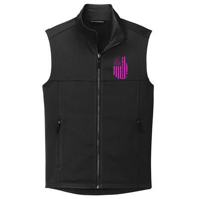 Breast Cancer USA Ribbon Flag Collective Smooth Fleece Vest