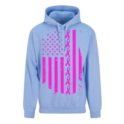 Breast Cancer USA Ribbon Flag Unisex Surf Hoodie